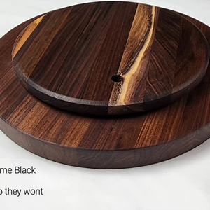 Wood Double Tier <b>Rotating</b> Tray Smooth-Spin Lazy Susan for Tabletop Spice Serving - Product Image 1