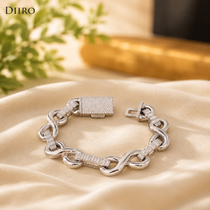 Hip Hop Style 925 Sterling Silver Moissanite Chain Bracelet Baguette Cut Diamond <b>Men</b> Everyday Wear - Product Image 1