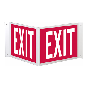Panneau de signalisation de sortie Brady V, panneau de sécurité réfléchissant haute visibilité pour les installations intérieures et extérieures - Product Image 1