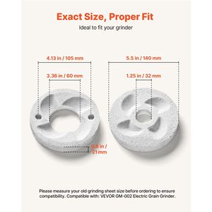 2 Pezzi Macinino Elettrico per Cereali con Dischi di Macinazione in Marmo per Lavorazione a Secco e Umido, Piastre di Ricambio Compatibili per Macinazione a Secco e Umido - Product Image 3