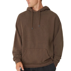 Wholesale 400 Grams Oversize Zipper-Up Plain Dyed Men's Winter Fleece Hoodie 100% Cotton Hip Hop <b>Waterproof</b> - Product Image 1