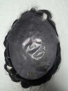 Prothèse capillaire pour hommes en cheveux humains Remy, base en dentelle et PU, à peau fine, avec boucles en V, ondulations profondes lâches, densité 100%, cheveux raides, 8X10 - Product Image 4