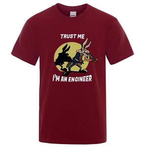 T-shirt pour hommes en coton pur, col rond, Vintage, classique, surdimensionné, Trust Me I m An Engineer - Product Image 4