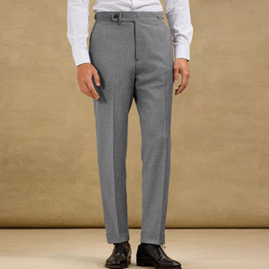 Pantalon de costume pour homme, coupe classique, décontracté et formel, slim-fit, droit, en laine, coupe-vent, antistatique, teint en pièce, fabrication OEM - Product Image 4