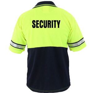Polo de sécurité en polyester personnalisable, qualité supérieure, fabrication de vêtements, polos réfléchissants pour travailleurs, 2 panneaux, manches courtes - Product Image 2