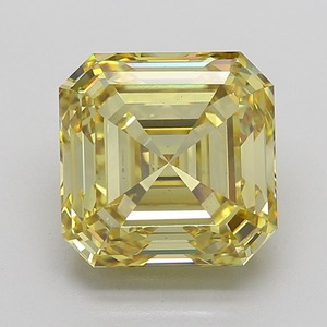Diamant émeraude carré jaune intense fantaisie de 10,01 carats, clarté VS1, polissage EX, certifié IGI, pierre libre, grand bijou jaune - Product Image 1