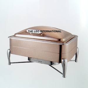 Plat de service rond de luxe en argent plaqué or rose pour buffet et restauration, avec couvercle - Product Image 2