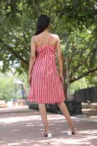 Vestido Midi de Algodón Hecho a Mano en India, sin Mangas, con Estampado Geométrico, para Mujer, Ecológico, para Fiestas de Verano en la Playa, Regalo Personalizado - Product Image 4