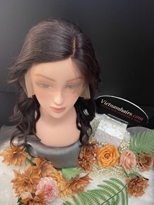Wholesale Vietnamhairs.com – Perruque en cheveux humains Remy 100 % naturels du Vietnam, de la meilleure qualité, brun foncé, longue, avec base en soie transparente HD, densité personnalisable - Product Image 5