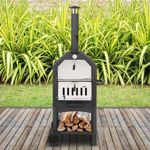 Cotteria portatile all'aperto Freestanding carbone di legna forno camino Pizza pietra per il giardino del Patio festa campeggio legno cotto BBQ - Product Image 2