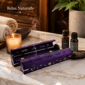 Handcrafted <b>Decorative</b> Wooden Incense Ash Catcher Tray Printed Wooden Incense Holder Meditation Aromatherapy Home Décor Gift - Product Image 2