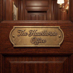 Custom Brass Sign Bronze Finish Door <b>Plaque</b> Personalized <b>Metal</b> Nameplate Vintage Entrance Sign Decorative House Office Business - Product Image 5