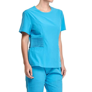 Ensemble de blouses médicales extensibles pour femmes, respirant, en spandex, manches courtes, uniforme d'infirmière pour hôpital - Product Image 4