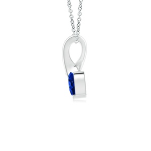 2.63 Gram 14K <b>Gold</b> Heart-Cut Natural 0.2 Ct Blue Sapphire Ribbon Design <b>Pendant</b> With Round Cut 0.01Ct Diamond Handmade Jewelry - Product Image 2