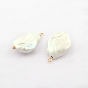 Conector de perlas naturales de agua dulce, amuleto de perlas pavimentadas, chapado en oro de 18K, colgante de cuarzo Esmeralda hecho a mano, Conector de amuleto al por mayor - Product Image 4