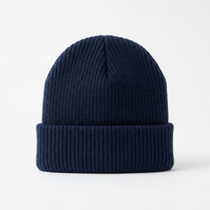 Bonnet en tricot côtelé épais sans pompon, personnalisable OEM/ODM pour marque, idéal pour l'hiver - Product Image 5