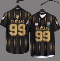 Maillot de football personnalisé imprimé décontracté à manches courtes pour homme et femme, style thaïlandais, 100 % polyester, séchage rapide