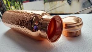 Custom Made Handcrafted Hammered Copper Double Wall <b>Tumbler</b> Lid Straw Eco-Friendly Pure Copper Drinkware for Ayurvedic Wellness - Product Image 4