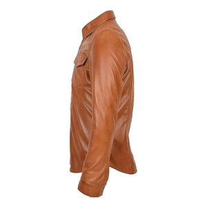 Chemises en cuir pour hommes de qualité supérieure, best-seller, couleur unie, confortables et respirantes, en vente en ligne - Product Image 4