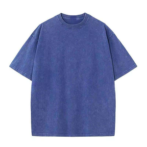 Camiseta Oversize para Hombre de Algodón Pesado con Efecto Lavado y Teñido a la Cera, Manga Corta y Cuello Redondo - Product Image 3