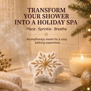 Set de Vaporizadores de Ducha con Aroma a Copos de Nieve Blancos Navideños, Bombas de Ducha con Aroma a Abeto Fresco, Tabletas de Baño Spa, Regalos para la Temporada Festiva, Personalizables - Product Image 4