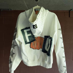 Sweat-shirt à capuche zippé pour homme, imprimé par sublimation, motifs icônes religieuses, design effet rouille, coupe décontractée, col rond - Product Image 4