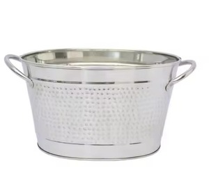 Solid Metal Ice Beverage Tub Stainless Steel Party Cooler Bucket Wine <b>Beer</b> <b>Chiller</b> Tub Bar Use - Product Image 1