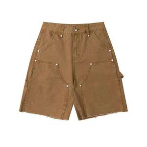 Vintage Graffiti Printed Denim Shorts For <b>Men</b> Comfortable Regular Fit Sportswear Durable Cotton Fabric Custom Shorts For Summer - Product Image 2