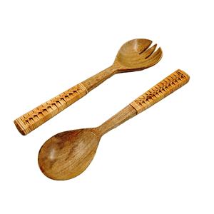 Juego de utensilios para ensalada de color azul, artesanía, ecológico, apto para lavavajillas, utensilios para ensalada, cocina casera, hecho en India - Product Image 1