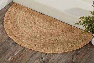 Alfombras y Tapetes de Yute Semicirculares de Estilo Moderno y Ecológicos, Hechos a Máquina, con Diseño Floral para Sala de Estar y Entrada - Product Image 3