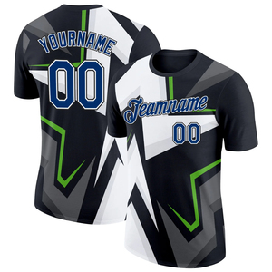 Maillot de football personnalisé sublimé pour homme, manches courtes, col rond, séchage rapide, polyester, impression du nom et du numéro de l'équipe, coupe régulière pour adulte - Product Image 3
