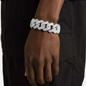 925 Sterling Silver VVS Moissanite Iced Out Cuban Link <b>Bracelet</b> Luxury Hip Hop Chain <b>Bracelet</b> - Product Image 1