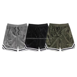 Proveedor de China 250G Velour Pantalones cortos transpirables cómodos Hombres Casual Plain Joggers Velvet Plain Blank Shorts con cordón - Product Image 1