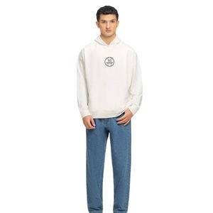 Sudadera con Capucha para Hombre, Corte Holgado, Blanca, Tejido French Terry, Estampado Delantero y Trasero, Ropa Casual Urbana, OEM, ODM, Venta al Por Mayor - Product Image 1