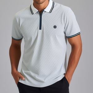 Polo de golf personnalisé à col zippé 1/4, 180 GSM, en coton, sublimation, haute qualité, pour hommes, avec logo, CE - Product Image 1