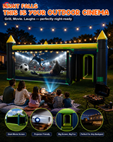 Labyrinthe gonflable jaune et noir avec 4 jeux pour les entreprises de location, les carnavals, les parcs d'attractions et les événements