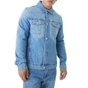 2026 New Fashion Design High Quality & Quick Dry Wholesale Price Custom Made Denim <b>Rhinestone</b> Men's <b>Jackets</b> - Product Image 1