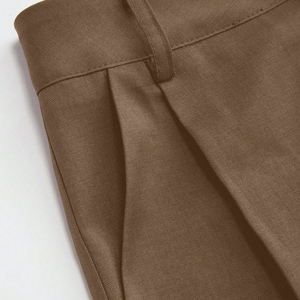 Pantalones de pana de cintura alta y pierna ancha para mujer, corte holgado, lavado desgastado, estilo casual, pierna recta, venta al por mayor, Invierno 2026 - Product Image 4
