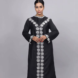 AWAIS HOUSE - Conjunto de 2 Piezas de Lujo para Mujeres Musulmanas, Estilo Modesto, Simple, Sólido, de Tafetán con Cuentas, Lavable, Ecológico, Largo hasta el Suelo - Product Image 1