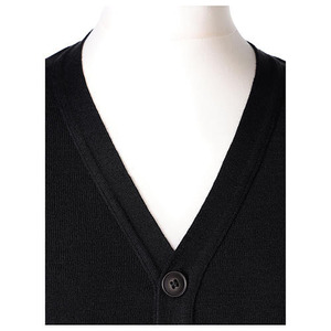 Nouveau cardigan en tricot noir pour homme, design personnalisé, manches longues, couleur unie, boutons sur le devant, respirant, en laine épaisse, pour l'hiver - Product Image 5