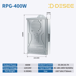 RPG热卖防雨400W 12v发光二极管电源，用于带双开关电源的发光二极管标牌照明 - Product Image 2