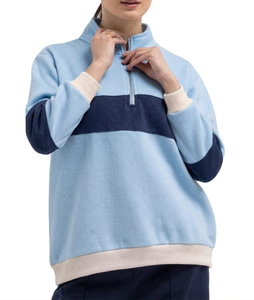 Sweat-shirt pull-over col roulé oversize léger 100 % coton pour femme, style streetwear, couleur unie, fabrication sportive, collection 2026 - Product Image 4