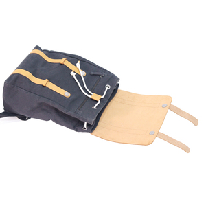 Vintage Waxed <b>Canvas</b> and Genuine Leather Backpack | Large Capacity Water Resistant Rucksack | Unisex Durable <b>Bag</b> for Travel - Product Image 3