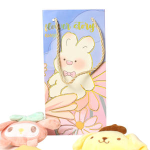 Sac cadeau personnalisé en papier histoire de fleurs (24.5x12x10cm) Emballage kraft écologique avec poignée pour la vente au détail, les fêtes, les cadeaux (Style 03) - Product Image 1