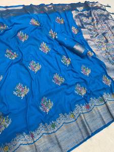 Sari de Seda Estampado Suave, de Moda, para Festivales, con Blusa, Ropa Tradicional India para Mujer, al Mejor Precio al por Mayor, Surat Ga - Product Image 3