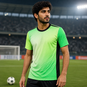 Camiseta de Manga Corta para Hombre, Estilo Juvenil Universitario, Tejido de Poliéster/Algodón de 200 Gramos, Camisetas de Fútbol al por Mayor - Product Image 3