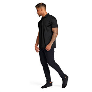Polo de Manga Corta para Hombre, 100% Algodón, Tejido de Punto, Color Sólido, Casual, Transpirable, Corte Regular, Negro, Azul Marino, Beige - Product Image 6