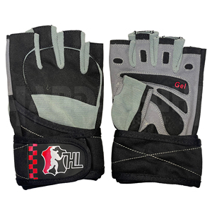 Gants de musculation professionnels gris et noirs avec bandes de maintien robustes pour les poignets |   Poignée antidérapante de qualité supérieure pour un équipement de musculation ultime - Product Image 1