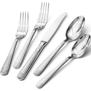 New Elegant Steel Unique Flatware Set High <b>Mirror</b> Polish Dishwasher Safe Wedding Occasion Metal Cutlery - Product Image 5