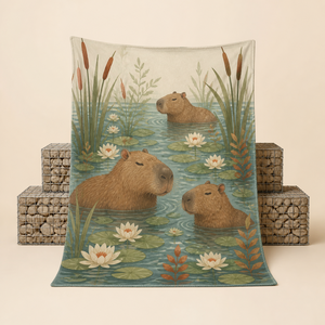 Custom Printed <b>Throw</b> Blanket Capybara Dragon Fruit Clarinet Curling Manta Ray Dumpling Sublimation Flannel Fleece Polyester - Product Image 1